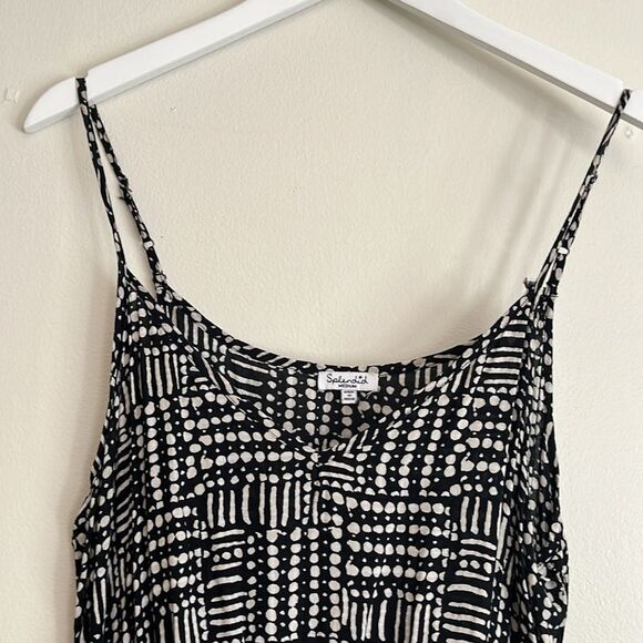 Splendid black white dots print cotton dress drawstring waist size medium - Picture 4 of 7